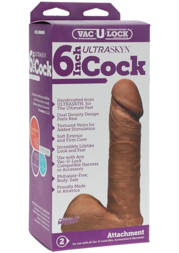 Vac-U-Lock Ultraskyn Dildo 6in - Caramel