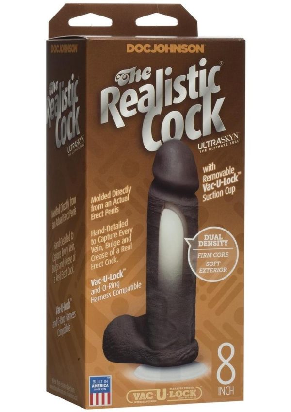 The Realistic Cock Ultraskyn Dildo 8in - Black