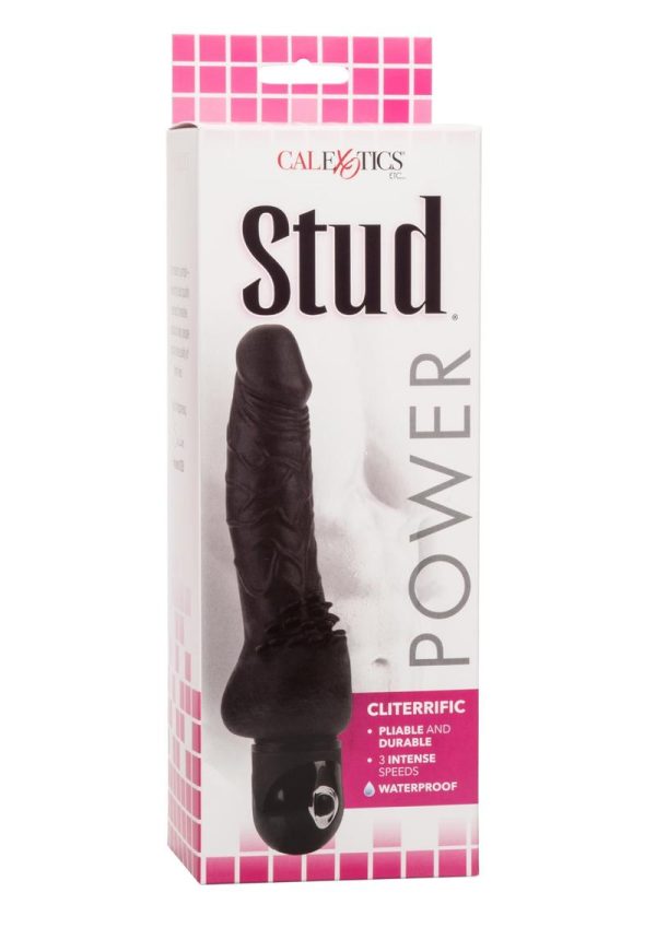 Power Stud Cliterrific Vibrator Waterproof 6.75in - Black