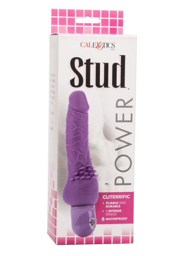 Power Stud Cliterrific Vibrator Waterproof 6.75in - Purple