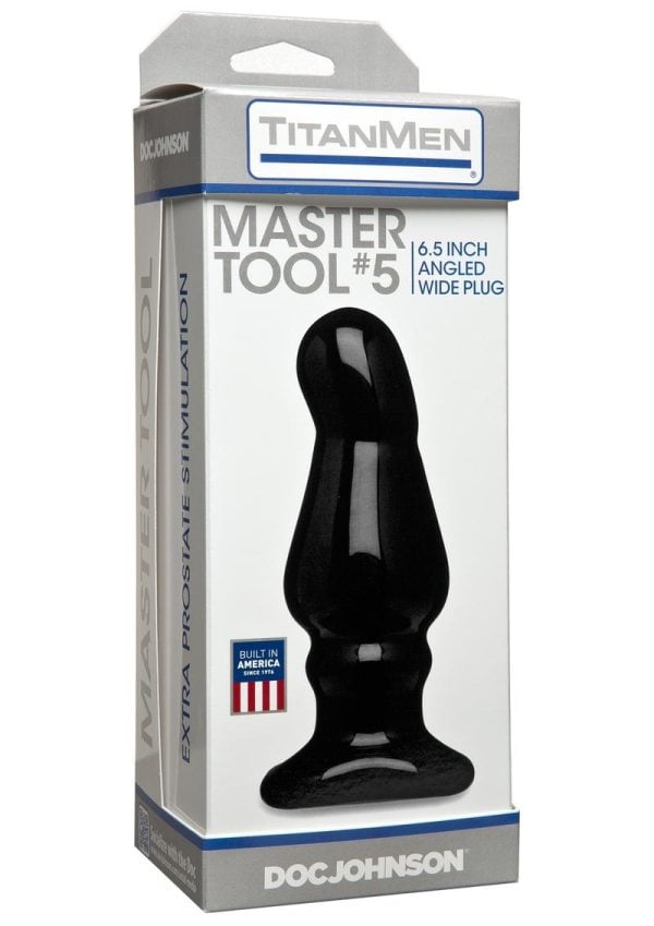 TitanMen Master Tool #5 Angled Wide Anal Plug - Black