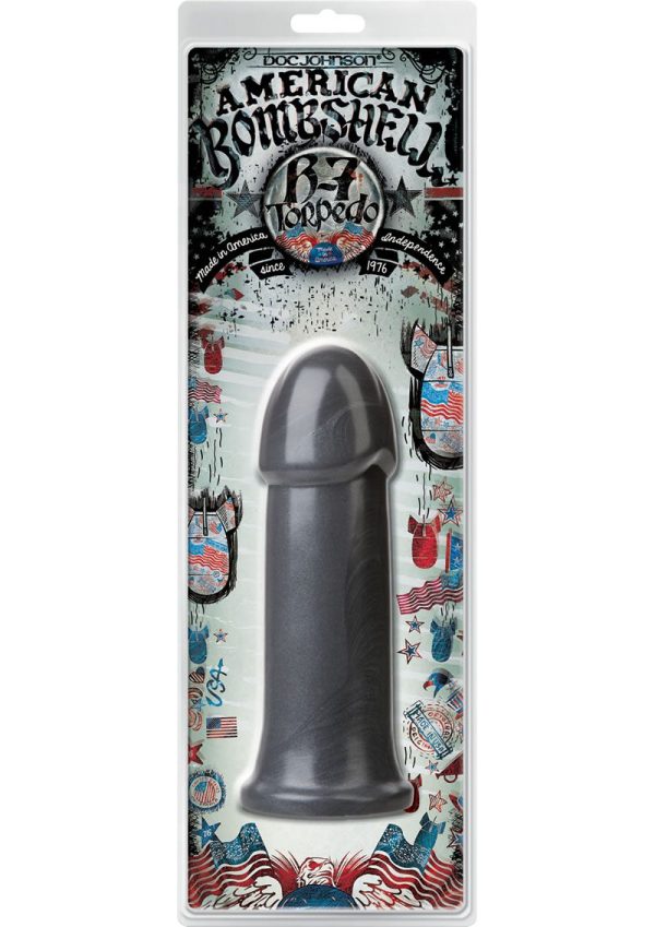 American Bombshell B-7 Torpedo Dildo 7in - Gun Metal