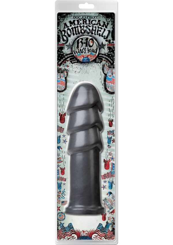 American Bombshell B-10 Warhead Dildo 10.1in - Gun Metal