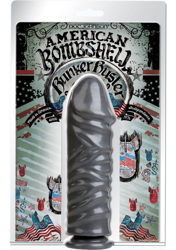 American Bombshell Bunker Buster Dildo 10.7in - Gun Metal