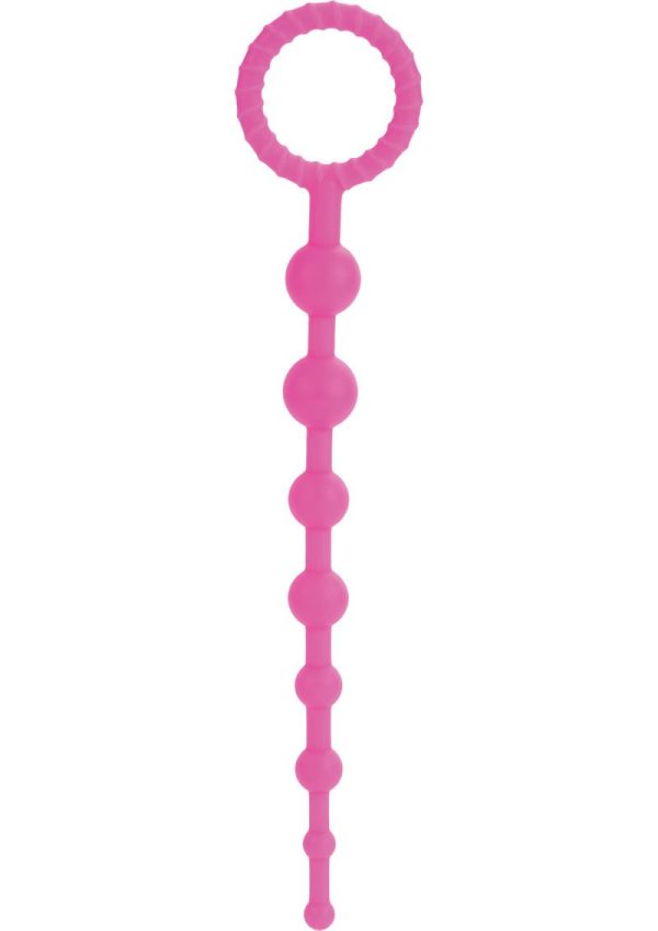 Booty Call X-10 Silicone Anal Beads - Pink