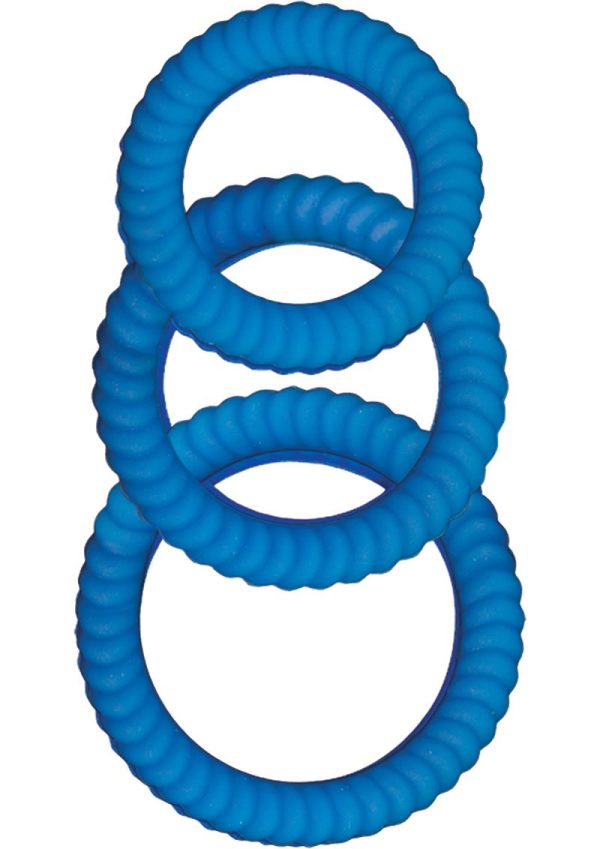 Ram Ultra Cocksweller Silicone Cock Rings - Blue