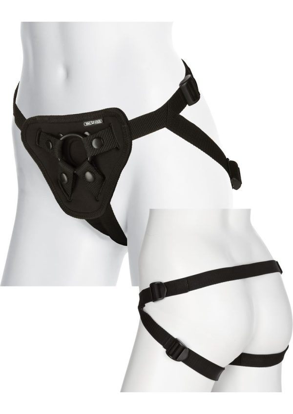 Vac-U-Lock Platinum Luxe Harness with Butt Plug - Black