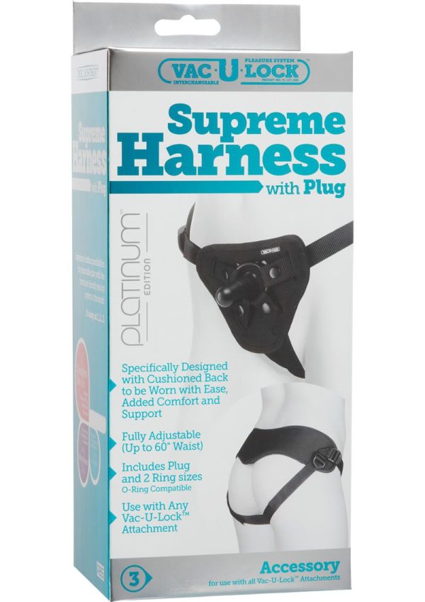 Vac-U-Lock Platinum Supreme Harness with Butt Plug - Black