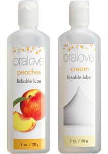 Oralove Delicious Duo Lickable Peaches and Cream Lubricant 1oz (2 per set)