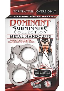 Dominant Submissive Collection Metal Handcuffs - Silver