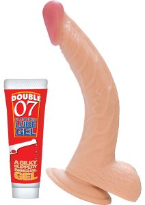 All American Whoppers Curve Dildo with Balls 8in - Vanilla