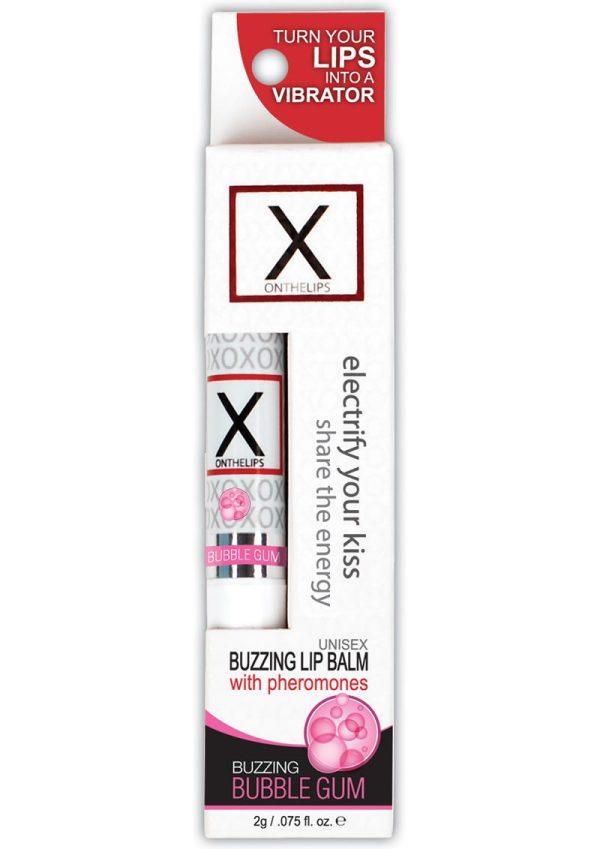 X On The Lips Buzzing Lip Balm with Pheromones Bubble Gum Flavor .75oz