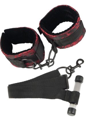 Scandal Over The Door Cuffs - Red/Black