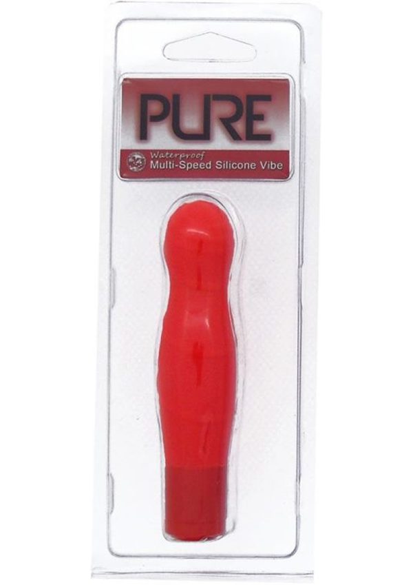 Pure Caress Multi Speed Silicone Vibrator Waterproof 4.25in - Coral