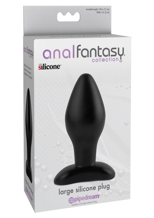 Anal Fantasy Collection Large Silicone Plug 4.25in - Black