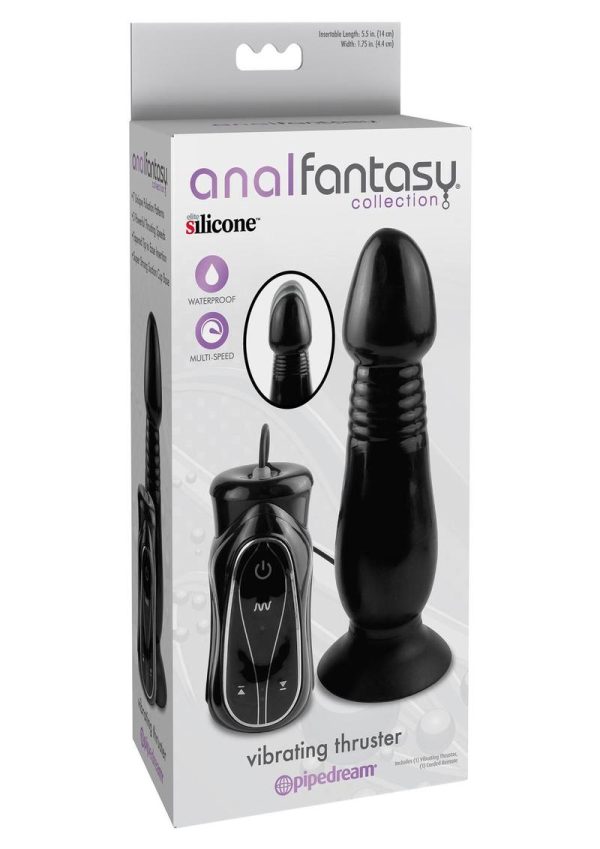 Anal Fantasy Collection Silicone Vibrating Thruster Waterproof 5.5in - Black