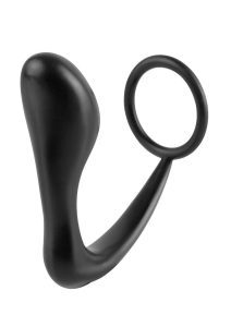 Anal Fantasy Collection Ass-Gasm Cock Ring Plug 4in - Black