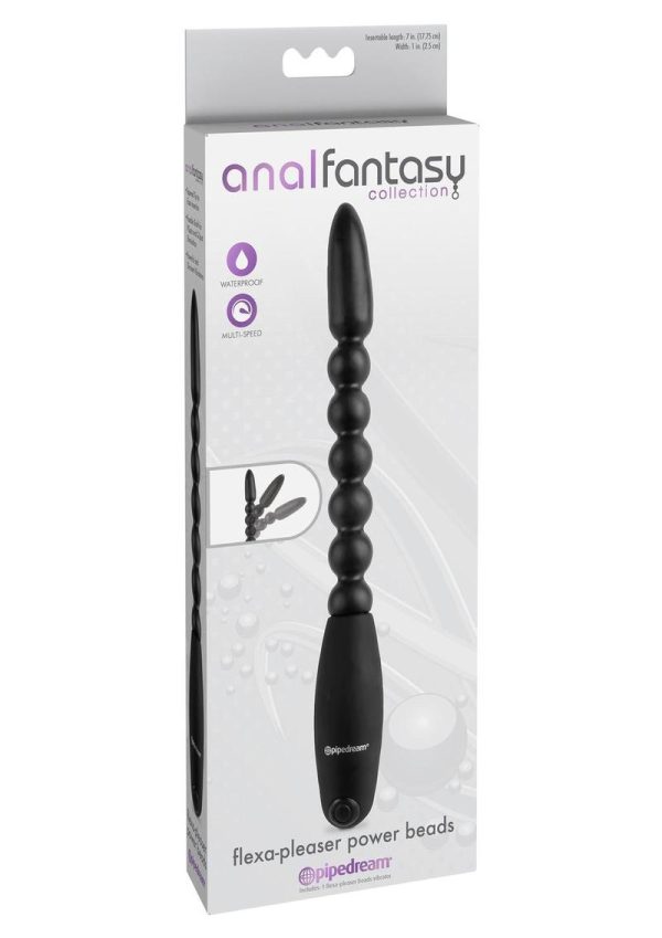 Anal Fantasy Collection Flexa Pleaser Power Beads Waterproof 7in - Black