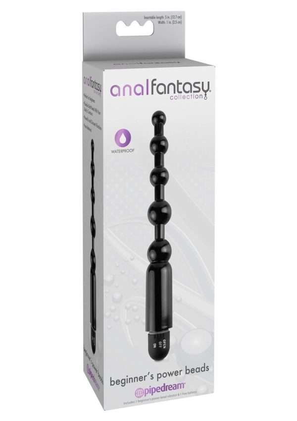 Anal Fantasy Collection Beginner`s Power Beads Waterproof 5in - Black