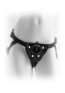 Fetish Fantasy Series Vibrating Plush Adjustable Harness - Black