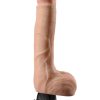 Real Feel Deluxe No. 7 Wallbanger Vibrating Dildo with Balls 9in - Vanilla