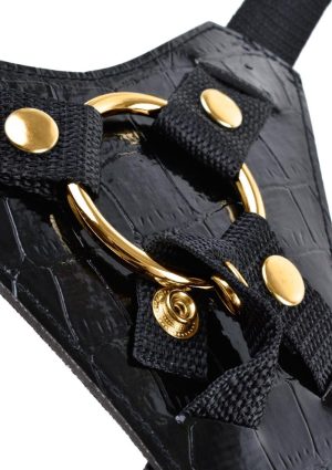 Fetish Fantasy Gold Designer Strap-On 7in - Black/Gold