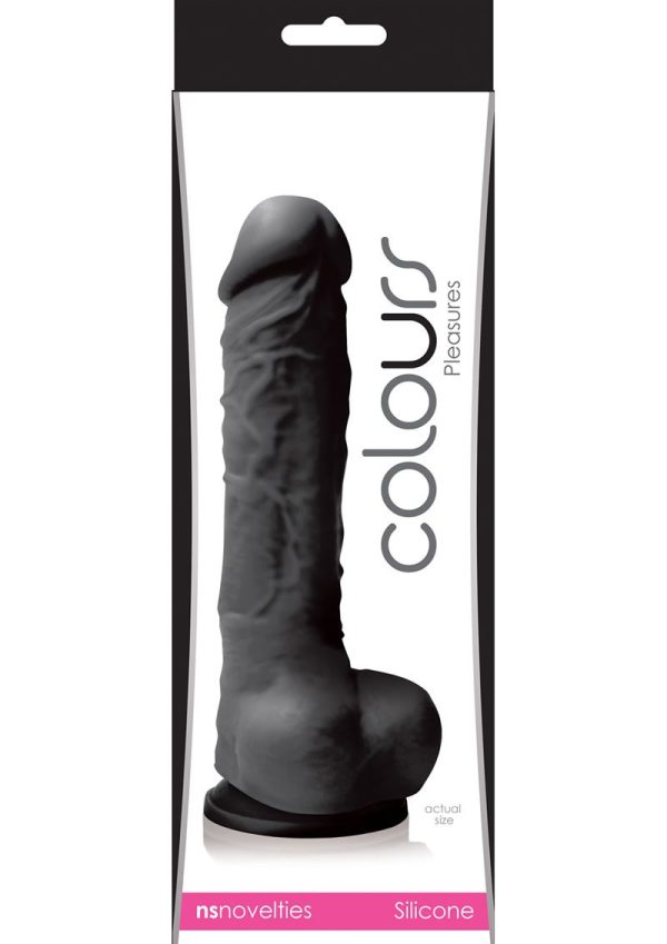 Colours Pleasures Silicone Dildo 5in - Black