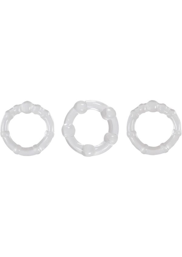 Renegade Super Stretchable Intensity Cock Rings (Set of 3) - Clear