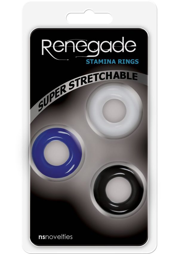 Renegade Stamina Rings Cock Rings (Set of 3) - Assorted Colors