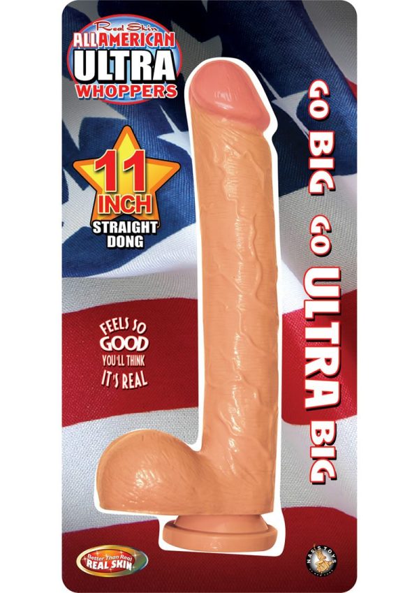 All American Ultra Whoppers Straight Dildo 11in - Vanilla