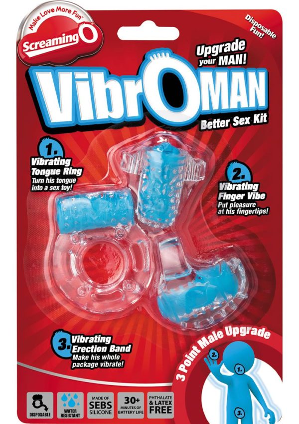 VibrOman Better Sex Kit (3 per pack) - Blue/Clear