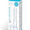 Joystick Textured Glass Dildo Clear