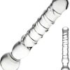 Joystick Textured Glass Dildo Clear