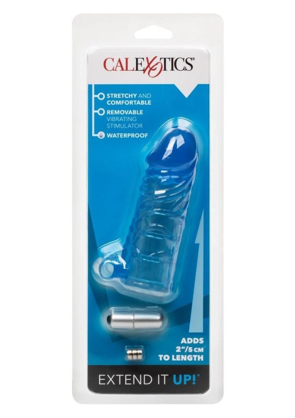 Up Extend it Up Vibrating Extension Sleeve 5in - Blue