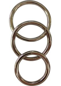 Sportsheets Metal O Ring Cock Ring (3 Pack) - Silver