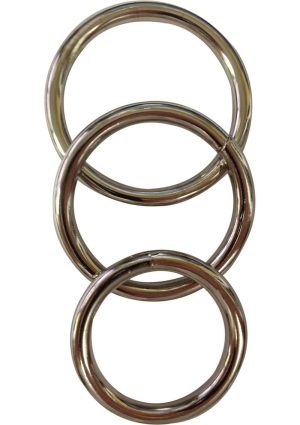 Sportsheets Metal O Ring Cock Ring (3 Pack) - Silver