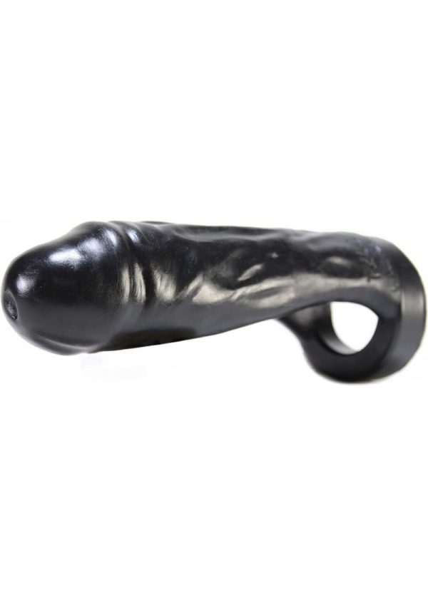 Oxballs Thug Penetrator Dildo and Cock Ring 7in - Black