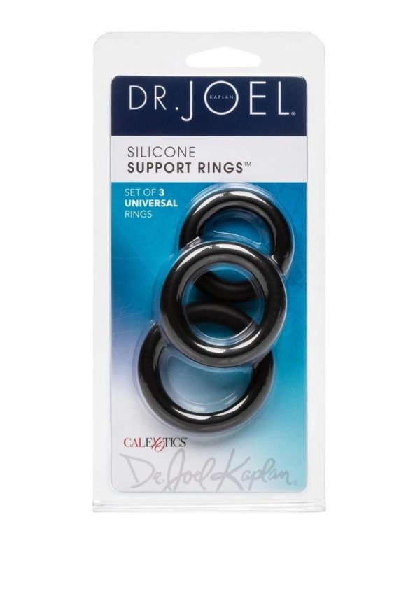 Dr. Joel Kaplan Silicone Support Rings Cock Ring (3 Piece Set) - Black