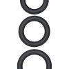 Dr. Joel Kaplan Silicone Support Rings Cock Ring (3 Piece Set) - Black