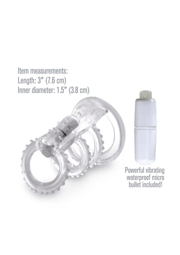 Fantasy X-Tensions Vibrating Cock Cage Waterproof 3in - Clear