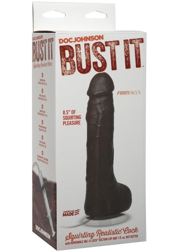 Bust It Squirting Dildo 8.5in - Black