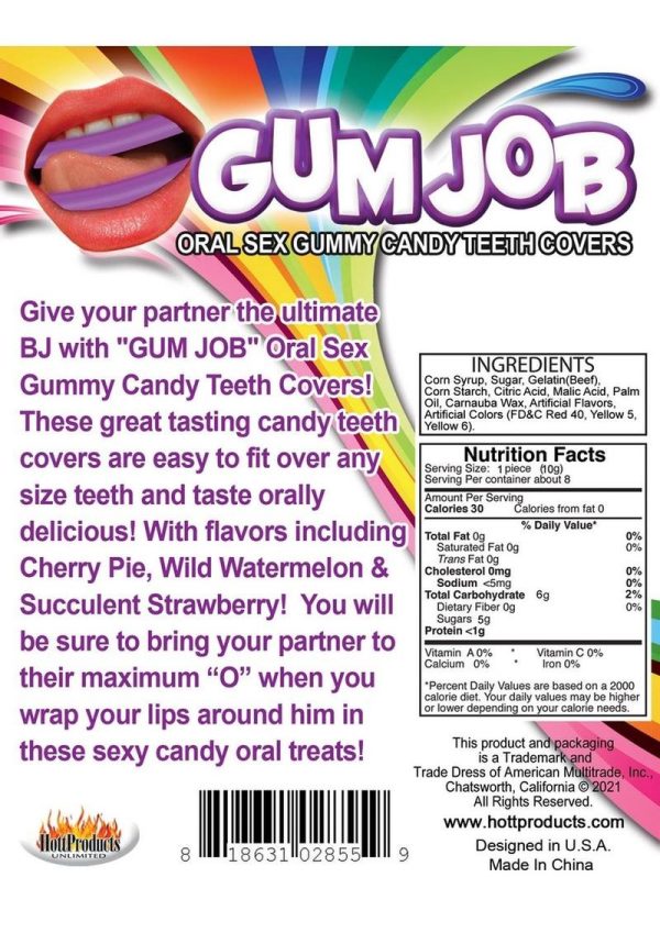 Gum Job Oral Sex Gummy Candy Teeth Covers Assorted Flavors (6 Pack)