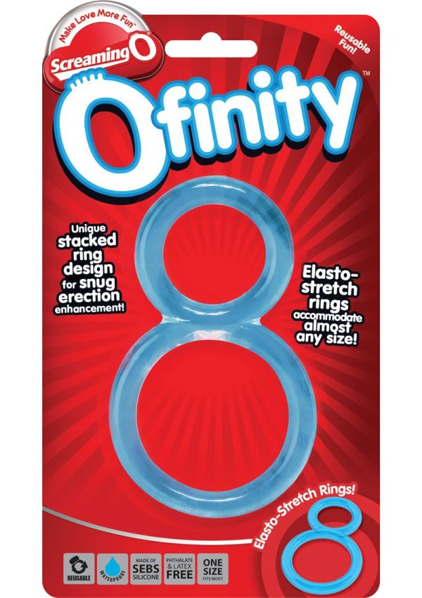 Ofinity Super Stretchy Double Silicone Cock Ring Waterproof - Blue