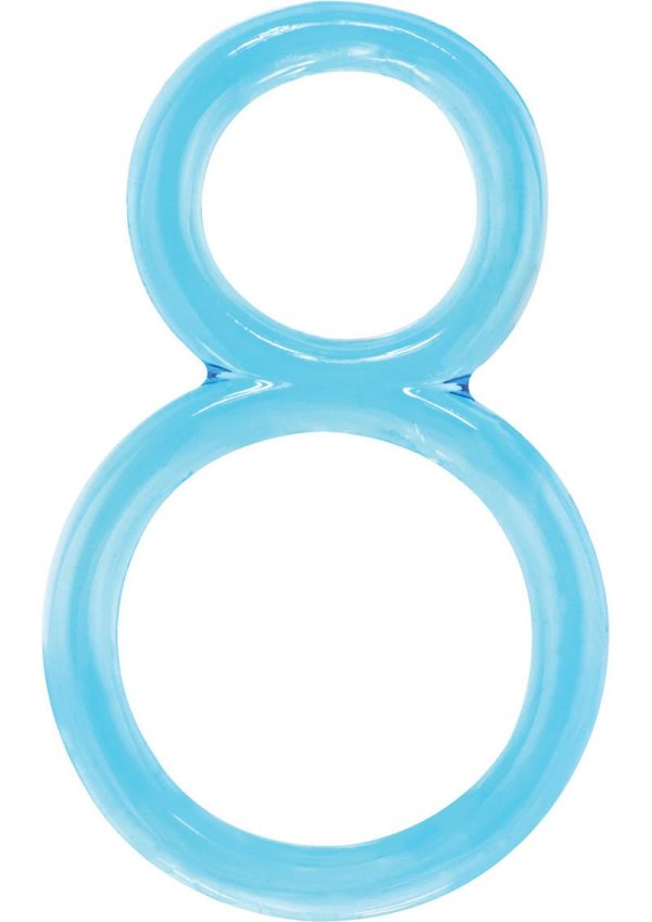 Ofinity Super Stretchy Double Silicone Cock Ring Waterproof - Blue