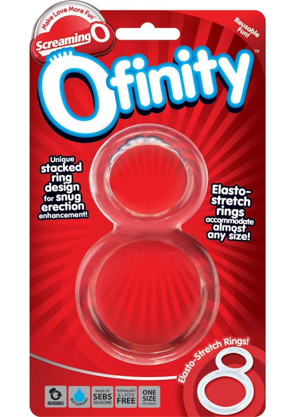 Ofinity Super Stretchy Double Silicone Cock Ring Waterproof - Clear