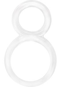 Ofinity Super Stretchy Double Silicone Cock Ring Waterproof - Clear