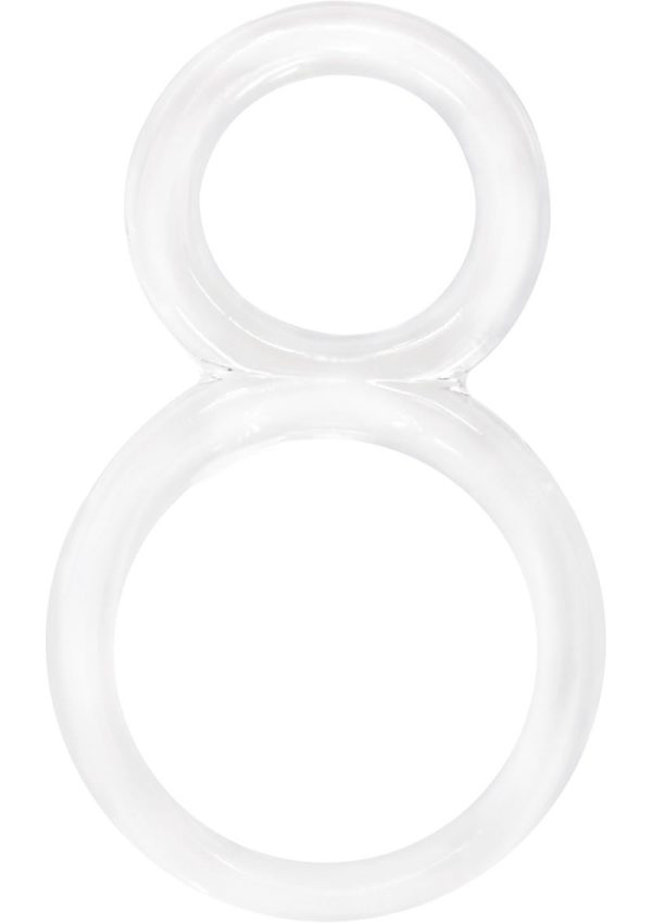 Ofinity Super Stretchy Double Silicone Cock Ring Waterproof - Clear