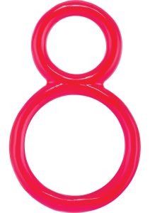 Ofinity Super Stretchy Double Silicone Cock Ring Waterproof - Red