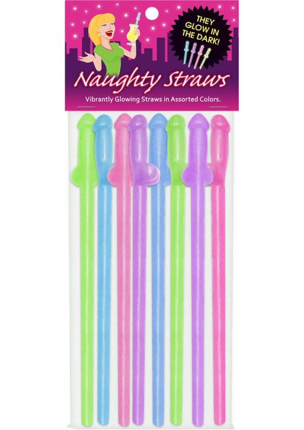 Glowing Naughty Straws - Assorted Colors (8 per pack)