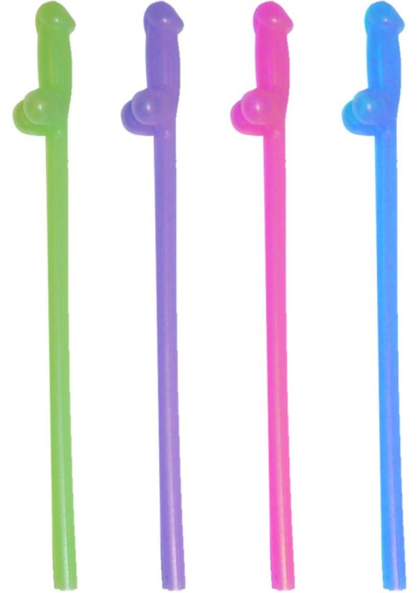 Glowing Naughty Straws - Assorted Colors (8 per pack)